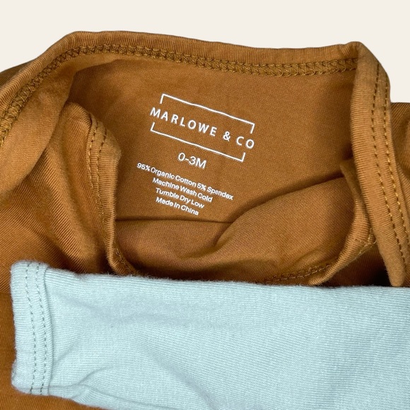 Marlowe & Co. Knotted Gown Bundle 0-3m Sleep Gown Baby Gold Mint - Picture 5 of 6